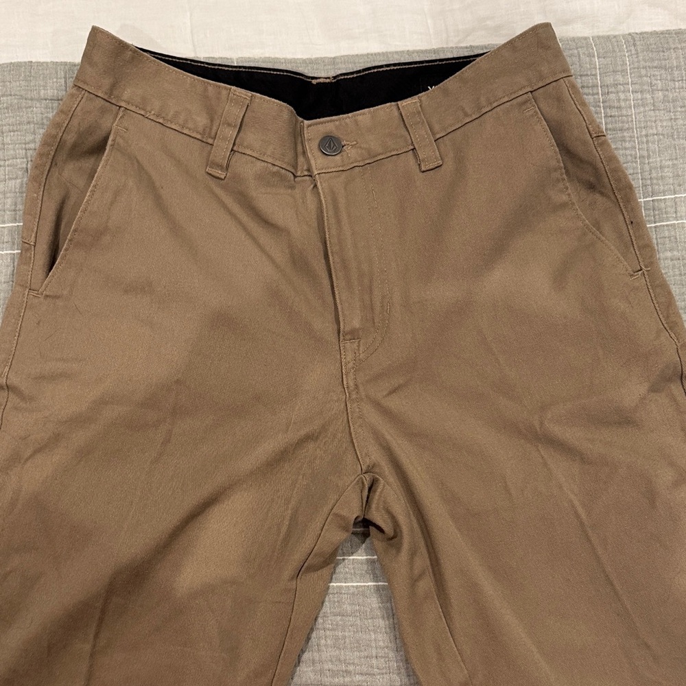 Volcom Men's Tan Flat Front Shorts